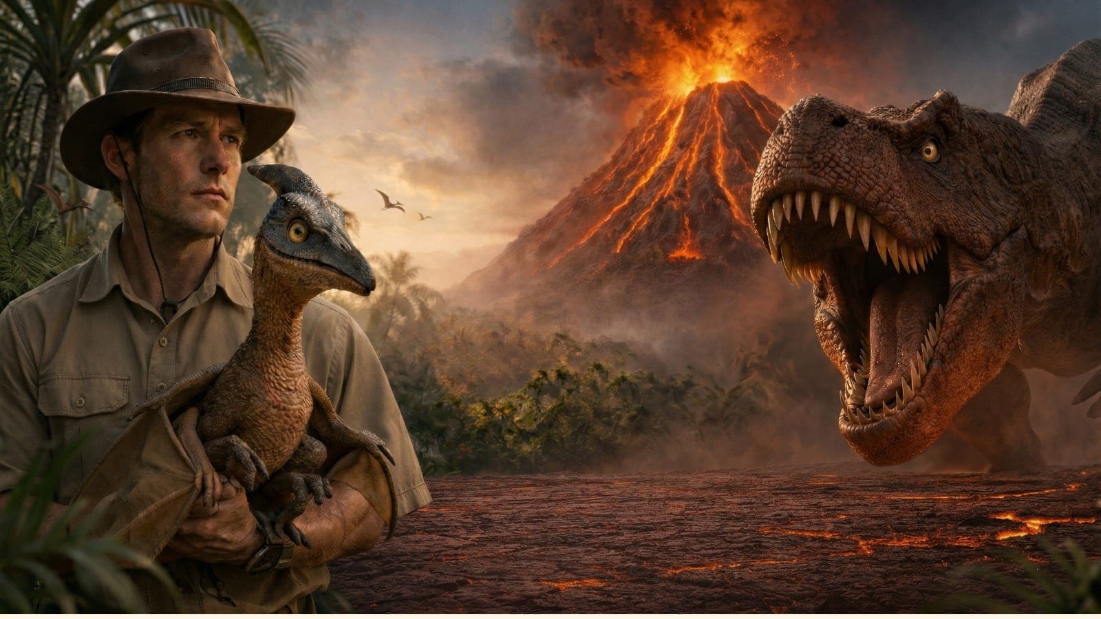 A Jurassic Petting Zoo mobile dinosaur experience set up at a Boca Raton family event